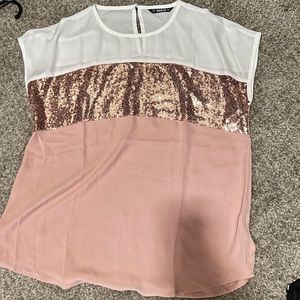 Medium , white and pink shirt